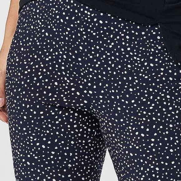 NWT SUSAN GRAVER PRINTED UPTOWN STRETCH ANKLE PANTS NAVY 8 - Picture 4 of 8